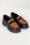 Mocassim Couro Franjas Bicolor