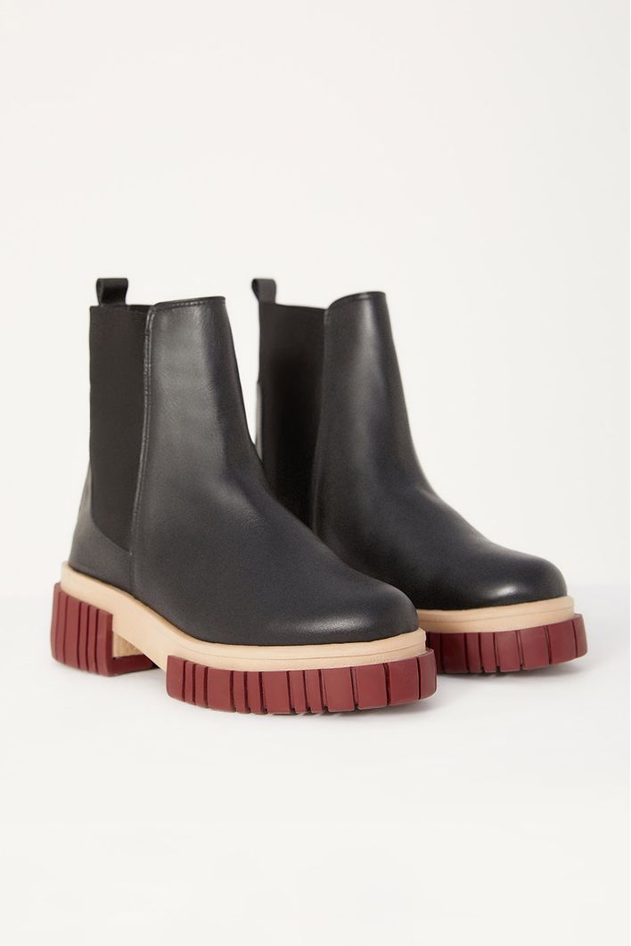 Bota Tratorada Couro Bicolor