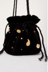 Bolsa Bucket Veludo Bordada