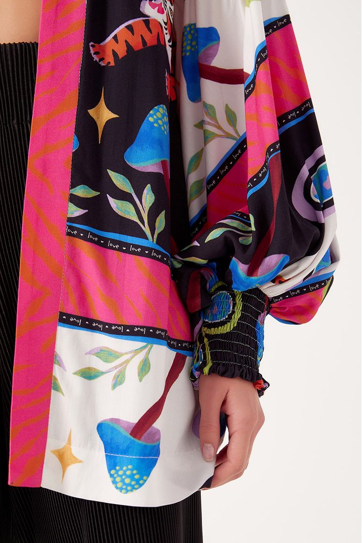 Kimono Estampa Lenço Tigre