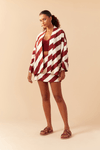 Kimono Linho Estampa Diagonal