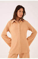 Camisa Ampla Malha Textura