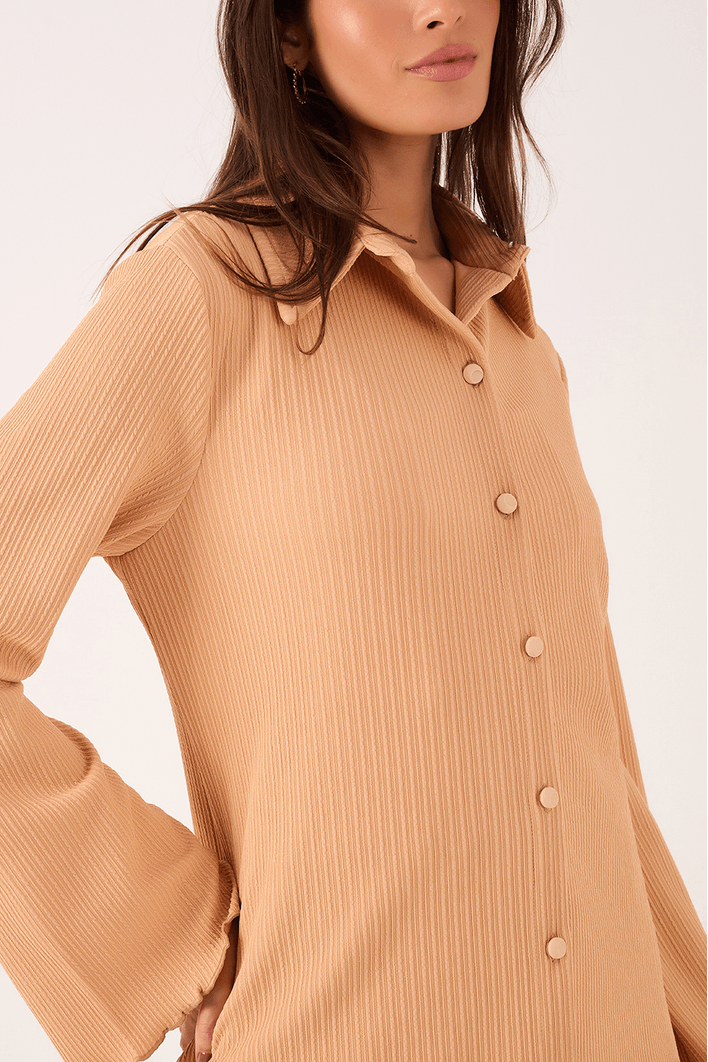 Camisa Ampla Malha Textura