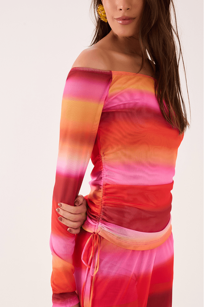 Blusa Tule Estampa Tarde