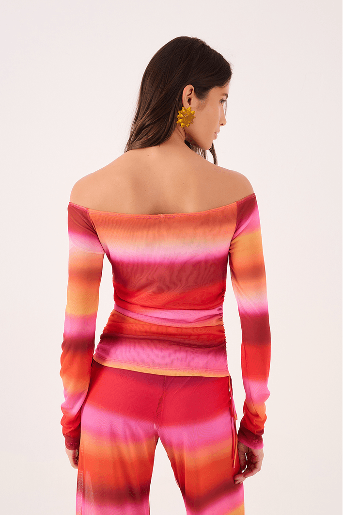 Blusa Tule Estampa Tarde