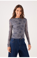 Blusa Tule Estampa Soleil