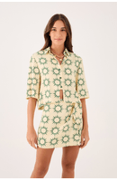 Camisa Cropped Linho Estampa Raiar