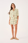 Camisa Cropped Linho Estampa Raiar