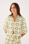 Camisa Cropped Linho Estampa Raiar