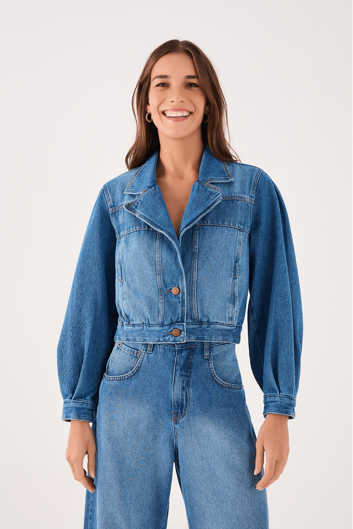 Jaqueta Jeans Recortes