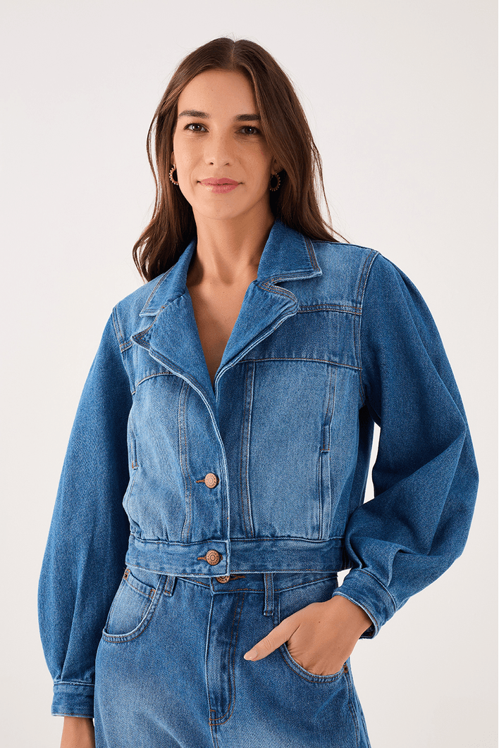 Jaqueta Jeans Recortes