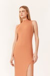 Vestido Canelado Fenda