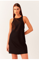 Vestido Linho Curto Decote Nadador