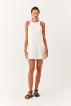 Vestido Linho Curto Decote Nadador