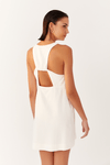 Vestido Linho Curto Decote Nadador