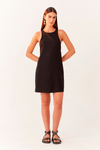 Vestido Linho Curto Decote Nadador
