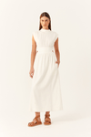 Vestido Linho Cropped Pala Arredondada