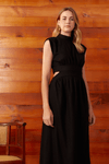 Vestido Linho Cropped Pala Arredondada