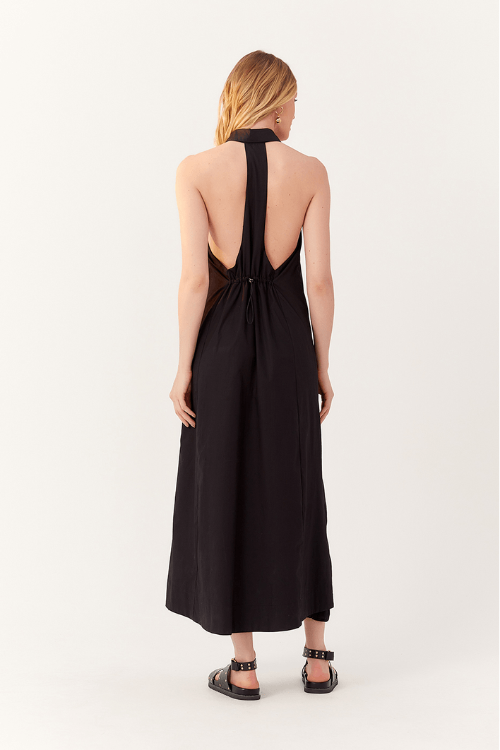 Vestido Cropped Algodão Decote Costas