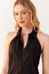 Vestido Cropped Algodão Decote Costas