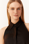 Blusa Linho Pregas Barra