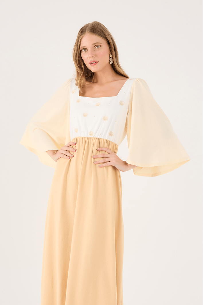 Vestido 3 Cores Com Bordado
