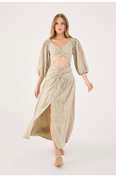 Vestido Cropped Linho Bordado Caminhos