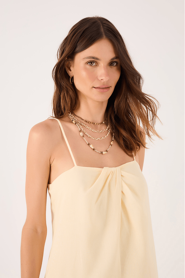 Vestido Cropped Decote Torcido