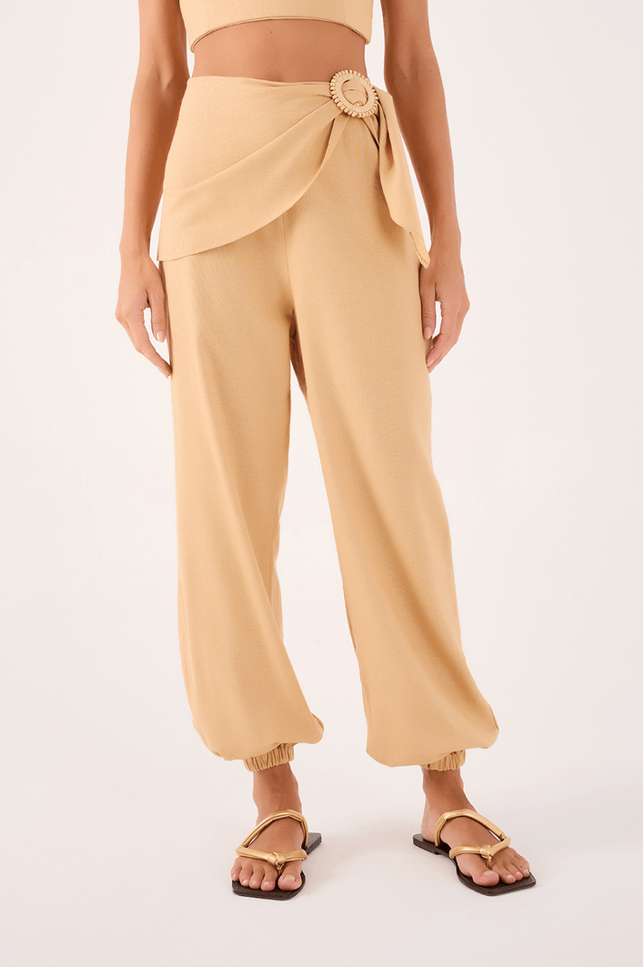 Calça Linho Com Fivela