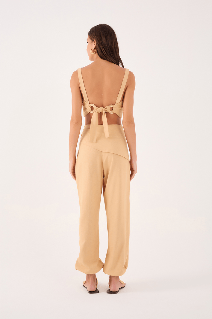 Calça Linho Com Fivela