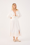 Vestido Linho Cropped Bord Ondas Colorid