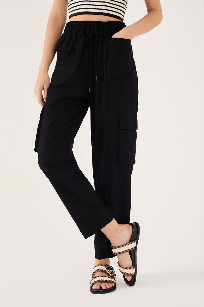 Calça Linho Cos Elastico E Amarração