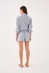 Short Linho Listrado Fraldado