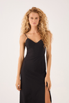 Vestido Midi Fenda Frontal