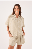 Camisa Linho Bordado Caminhos