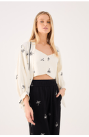 Blusa Linho Bordado Coqueiro