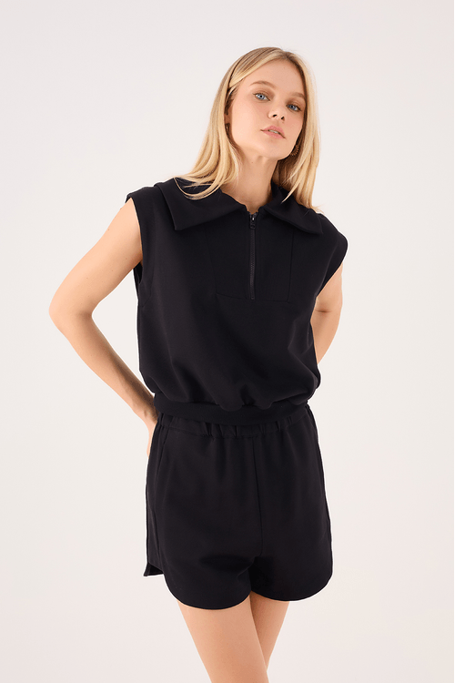 Blusa Com Zíper Alfaiataria
