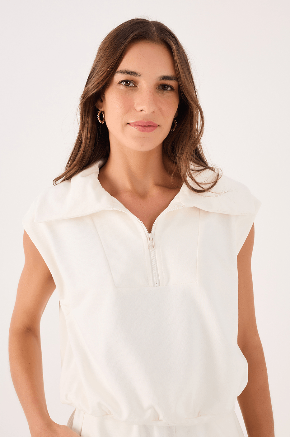 Blusa Com Zíper Alfaiataria