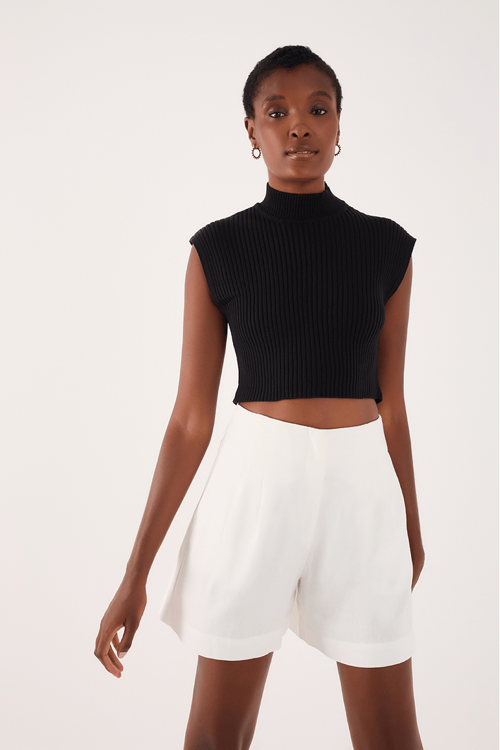 Blusa Tricot Gola Alta