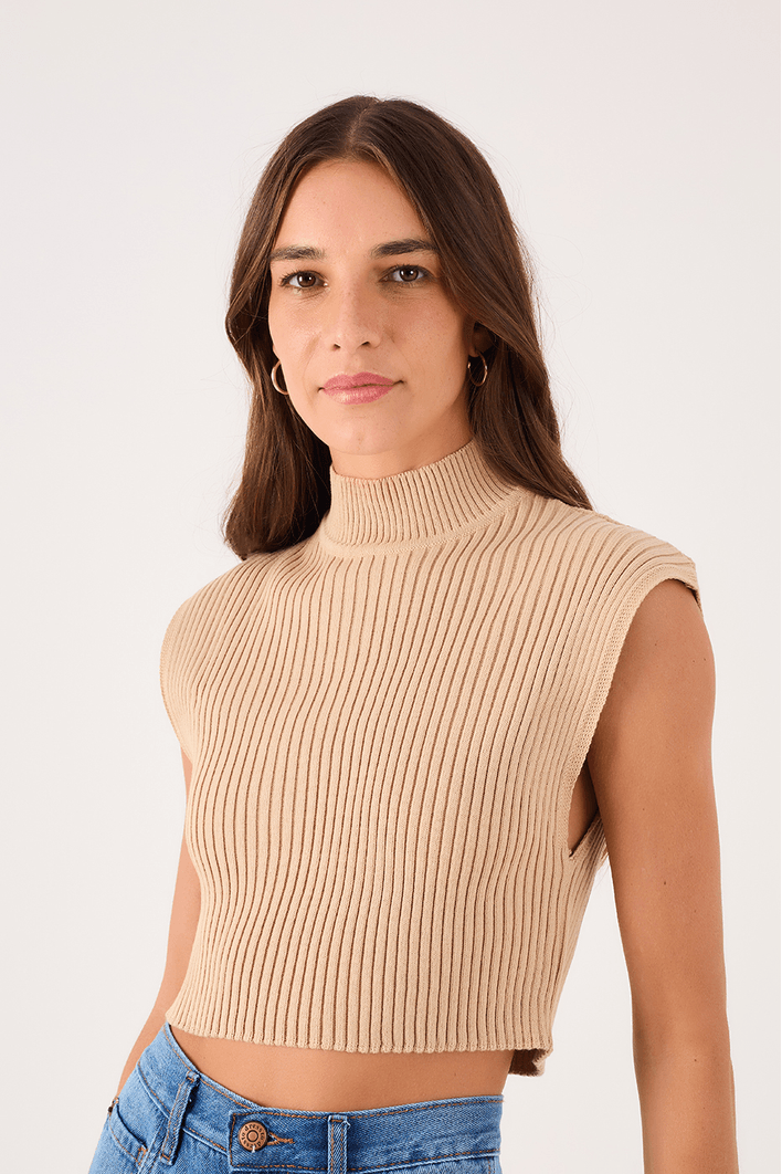 Blusa Tricot Gola Alta