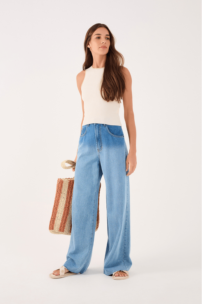 Blusa Tricot Bicolor