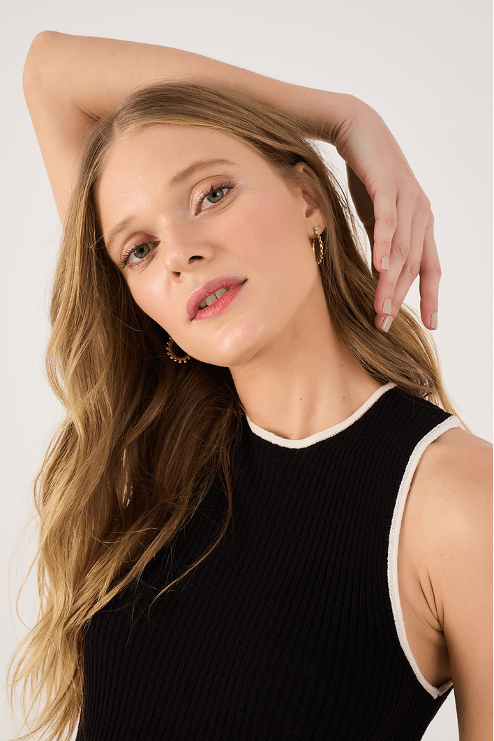 Blusa Tricot Bicolor