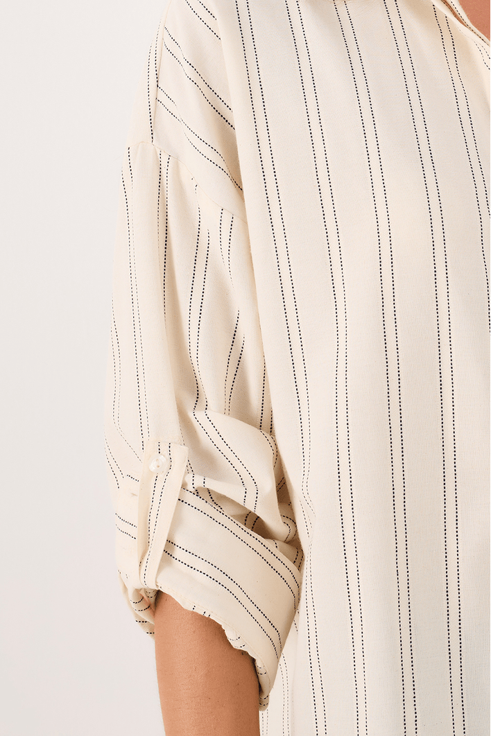 Camisa Listras Bolso Crochê