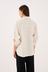 Camisa Listras Bolso Crochê