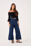 Calça Jeans Cropped Pesponto