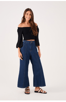 Calça Jeans Cropped Pesponto