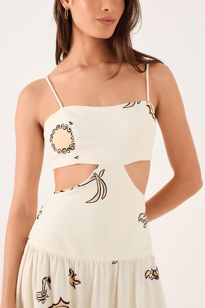 Vestido Midi Estampa Maré Mansa