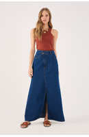 Saia Jeans Fenda Dark