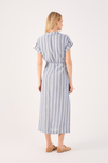 Vestido Cropped Linho Listrado