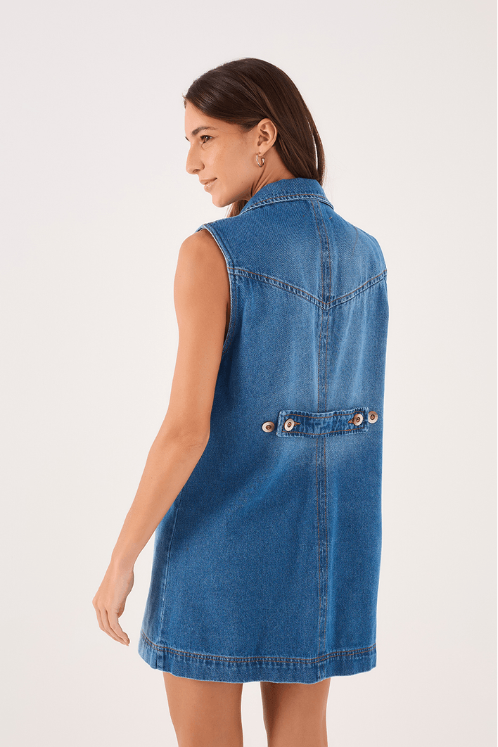 Vestido Colete Jeans